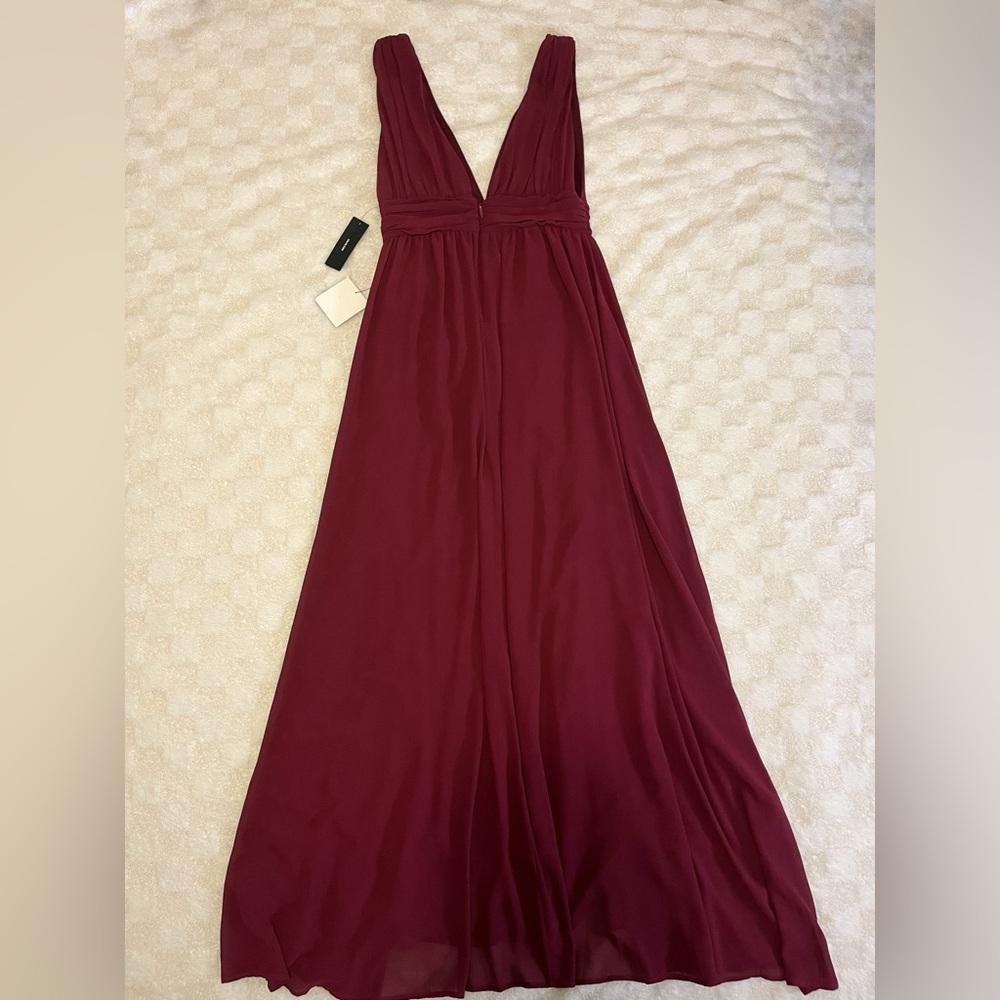 Lulus Heavenly Hues Burgundy Maxi Dress • Large - Picture 5 of 16
